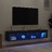 Móveis de Tv com Luzes LED 2 pcs 80x30x30 cm Preto