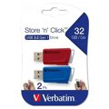 Pendrive Verbatim Store 'n' Click 2 Peças Multicolor 32 GB