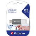 Pendrive Verbatim V Databar Hi-speed 128 GB USB 2.0 Retrátil Cinzento
