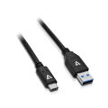 Cabo USB a para USB C V7 V7U3.1AC-1M-BLK-1E Preto