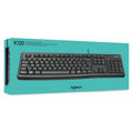 Teclado Logitech Keyboard K120 For Business Preto Branco Inglês