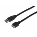 Cabo USB para Micro USB Digitus AK-300117-003-S Preto 25 cm