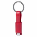 Porta-chaves com Cabo Micro USB e Lightning 145741 (250 Unidades) Vermelho