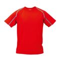 T-shirt de Desporto de Manga Curta Unisexo Vermelho L