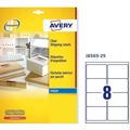 Adesivos/etiquetas Avery Quickpeel 99,1 X 67,7 mm Transparente 25 Folhas