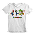Camisola de Manga Curta Infantil Super Mario Running Pose Branco 7-8 Anos