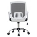 Cadeiras de Escritório Agnel-bgr, Branco, Rede e Tecido Cinza