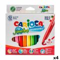 Conjunto de Canetas de Feltro Carioca Jumbo Multicolor 12 Peças (4 Unidades)
