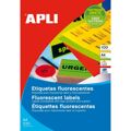 Adesivos/etiquetas Apli Fluor 64 X 33,9 mm Vermelho 100 Folhas