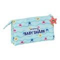 Bolsa Escolar Baby Shark Beach Day Amarelo Azul Claro (22 X 12 X 3 cm)
