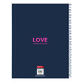 Caderno Benetton Love Azul Marinho A4 (120 Folhas)