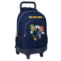 Mochila Escolar com Rodas Super Mario 33 X 45 X 22 cm Azul Marinho