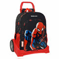 Mochila Escolar com Rodas Safta Preto Spiderman Vermelho 33 X 14 X 42 cm