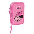 Estojo Duplo Minnie Mouse Loving Cor de Rosa 12.5 X 19.5 X 4 cm (28 Peças)