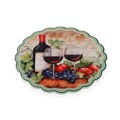 Individuais Redondo Vinho Cortiça Cerâmica (20 X 20 cm)