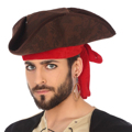Chapéu Pirata Castanho Vermelho