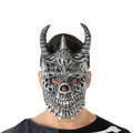 Máscara Halloween Demónio Esqueleto Cinzento (20 X 33 cm)