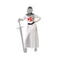 Disfarce Cavaleiro das Cruzadas Branco Mulher XL