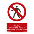 Placa Normaluz Alto Accesible Sólo a Personal Autorizado Pvc (30 X 40 cm)