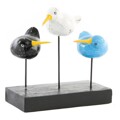 Figura Decorativa Dekodonia Madeira Metal Pássaros