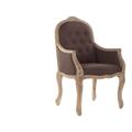 Cadeira Dkd Home Decor Linho Madeira da Borracha Catanho Escuro (63.5 X 49.5 X 102 cm)
