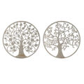 Decoração de Parede Dkd Home Decor Branco Metal árvore (2 Pcs) (100 X 1 X 100 cm)