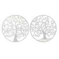 Decoração de Parede Dkd Home Decor Branco Metal Árvore (2 Pcs) (99 X 1 X 99 cm)