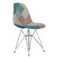 Cadeira Dkd Home Decor Patchwork Poliéster Metal Azul Celeste (47 X 49 X 83 cm)