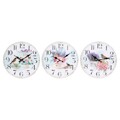 Relógio de Parede Dkd Home Decor Bloemen Madeira Mdf (3 Pcs) (34 X 4 X 34 cm)