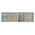 Relógio de Parede Dkd Home Decor Polipropileno Verde Menta Madeira Mdf (2 Pcs) (40 X 5 X 24 cm)