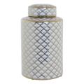 Vaso Dkd Home Decor 18 X 18 X 30,5 cm Porcelana Dourado Branco