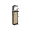 Bengaleiro Dkd Home Decor Espelho Preto Madeira Metal Rotim (48 X 20.5 X 150 cm)
