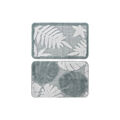 Tapete Dkd Home Decor Branco Verde Poliéster Folhas (2 Pcs) (70 X 70 X 45 cm)