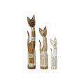 Figura Decorativa Dkd Home Decor Gatos (3 Pcs) (14 X 7,5 X 80 cm) (12 X 6,5 X 60 cm) (16 X 7.5 X 100 cm)