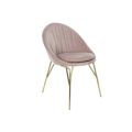 Cadeira de Sala de Jantar Dkd Home Decor Cor de Rosa Dourado Metal Poliéster (60 X 60 X 85 cm)