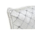 Almofada Dkd Home Decor Branco Cinzento Poliéster Veludo Losangos (50 X 10 X 30 cm)
