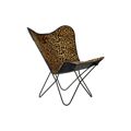 Cadeira Dkd Home Decor Preto Metal Castanho Pele (73 X 70 X 93 cm)
