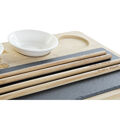 Conjunto de Sushi Dkd Home Decor Bambu Ardósia (9 Pcs) (28,5 X 18,5 X 2,6 cm)