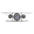 Relógio de Parede Dkd Home Decor Cristal Ferro Avião Madeira Mdf Cinzento Escuro (120 X 21 X 33.5 cm)