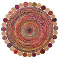 Tapete Dkd Home Decor Algodão Multicolor Jute (160 X 160 X 1 cm)