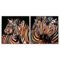 Pintura Dkd Home Decor Zebra (83 X 3.5 X 83 cm) (2 Pcs)