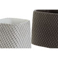 Conjunto de Vasos Dkd Home Decor Castanho Cimento Branco (11.5 X 11.5 X 10.5 cm) (2 Pcs) (15 X 15 X 13 cm)