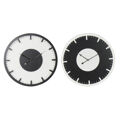 Relógio de Parede Dkd Home Decor Preto Branco Madeira Mdf (50 X 4.5 X 50 cm) (2 Pcs)