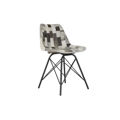 Cadeira de Sala de Jantar Dkd Home Decor Preto Metal Pele (45.5 X 52 X 79 cm)
