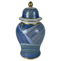 Vaso Dkd Home Decor Porcelana Azul Moderno (17 X 17 X 31 cm)