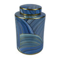 Vaso Dkd Home Decor Porcelana Azul Moderno (17 X 17 X 26 cm)