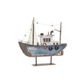 Figura Decorativa Dkd Home Decor Metal Madeira de Paulónia Barco (25 X 4 X 24 cm)