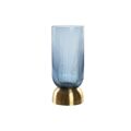 Vaso Dkd Home Decor Cristal Azul Dourado Metal (12 X 12 X 28 cm)