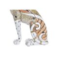 Figura Decorativa Dkd Home Decor Laranja Branco Leopardo Resina (15 X 8 X 25 cm)