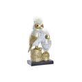 Figura Decorativa Dkd Home Decor Corujas Dourado Branco Resina Tradicional (14,5 X 9 X 26 cm)